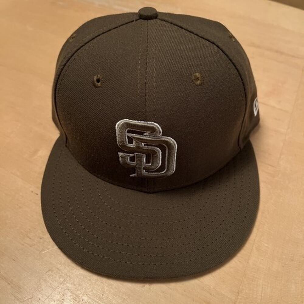 San Diego Padres Hat Cap Fitted Mens 8 Brown New Era 59Fifty On Field Mens